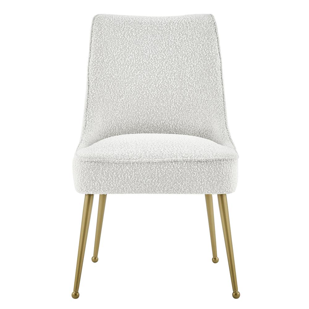 Cedric Fabric Dining Side Chair Gold Legs, (Set of 2). Picture 2