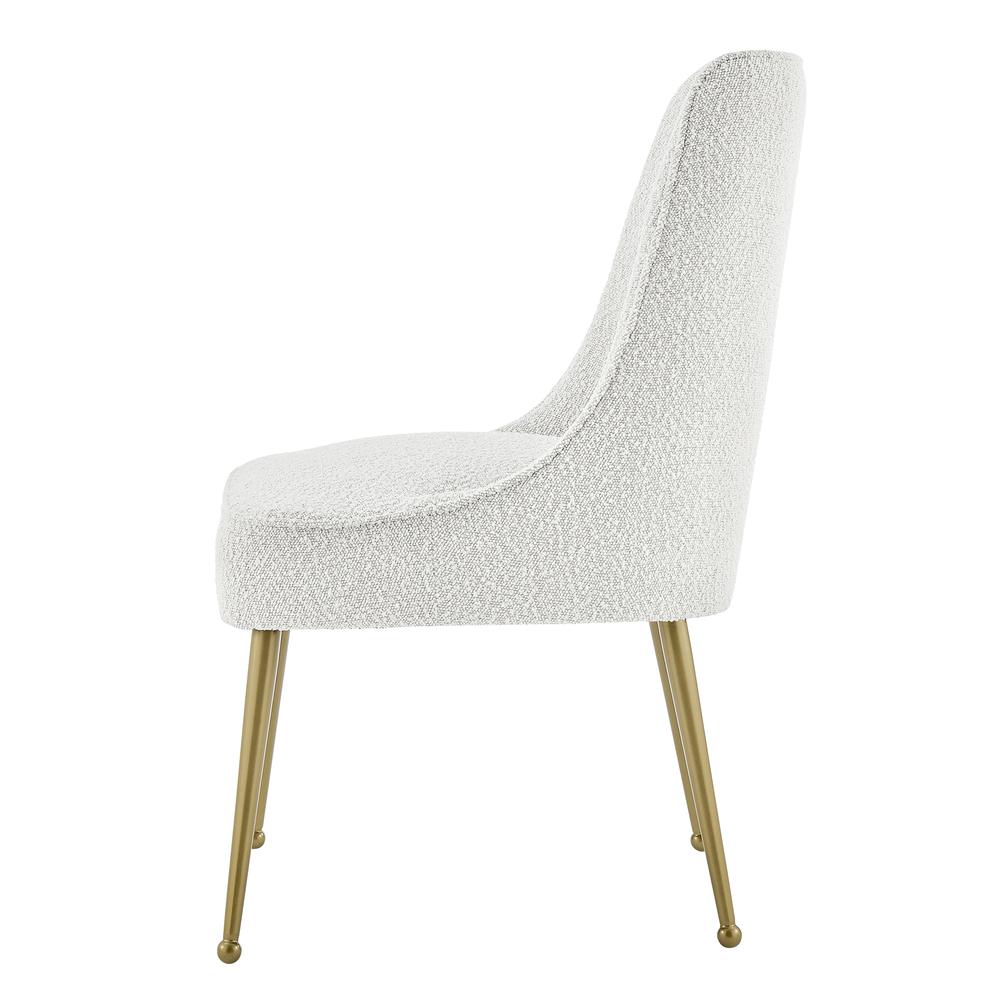Cedric Fabric Dining Side Chair Gold Legs, (Set of 2). Picture 3