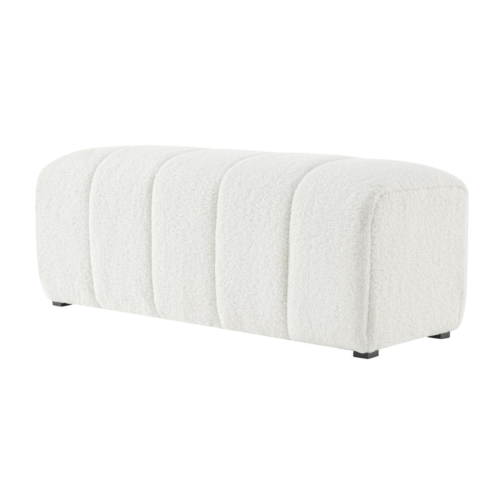 Cassy Faux Shearling Bench. Picture 1