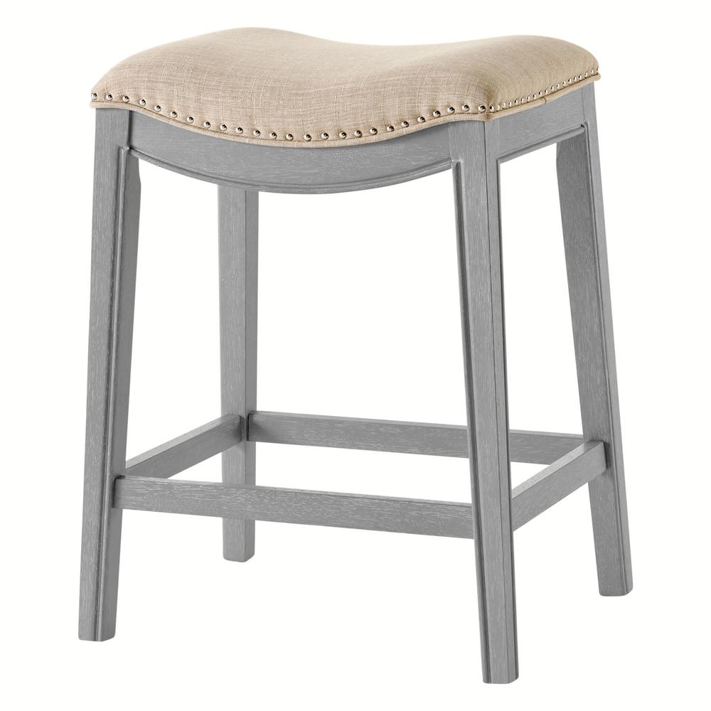 Fabric Counter Stool; Cream color. Picture 1