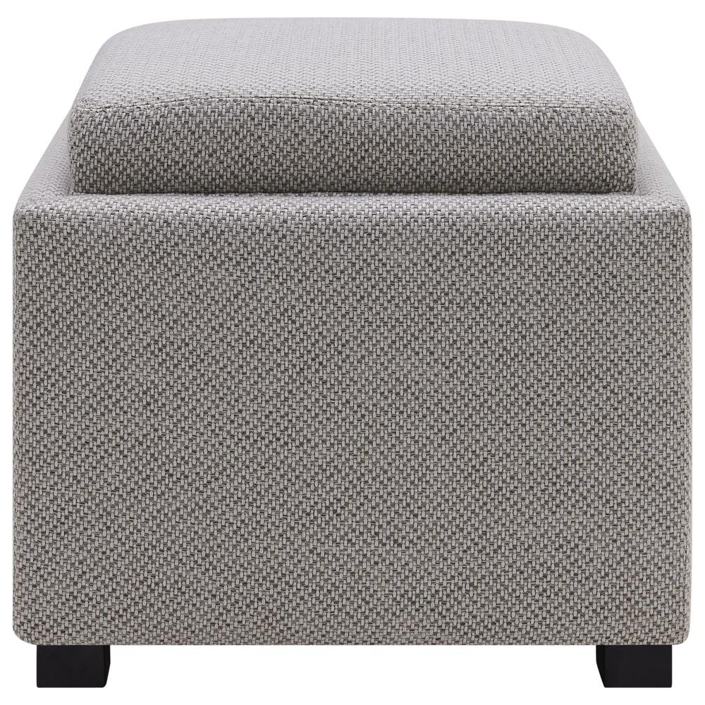 Cameron Square Fabric Storage Ottoman with Tray. Picture 2