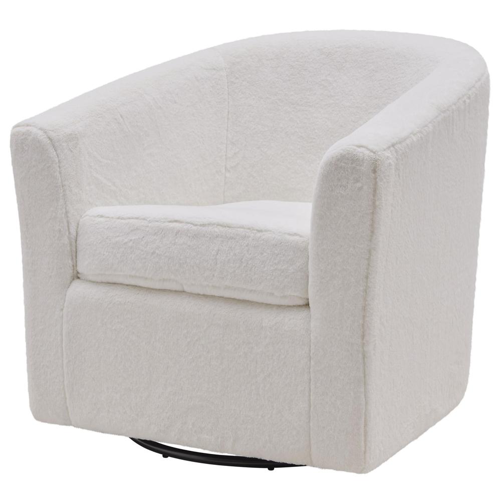 Hayden Faux Fur Fabric Swivel Chair. Picture 1