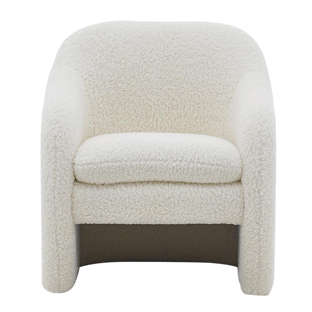Zella Faux Shearling Fabric Accent Arm Chair. Picture 2