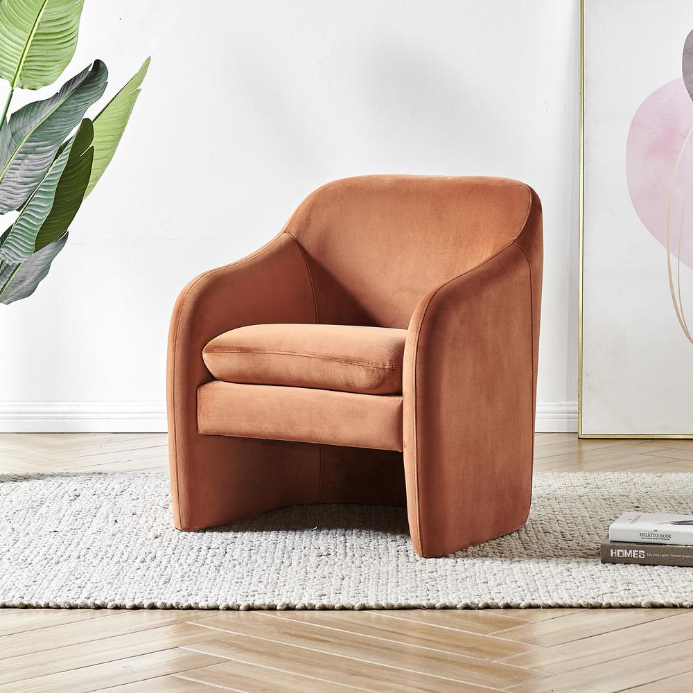 Zella Velvet Fabric Accent Arm Chair. Picture 7