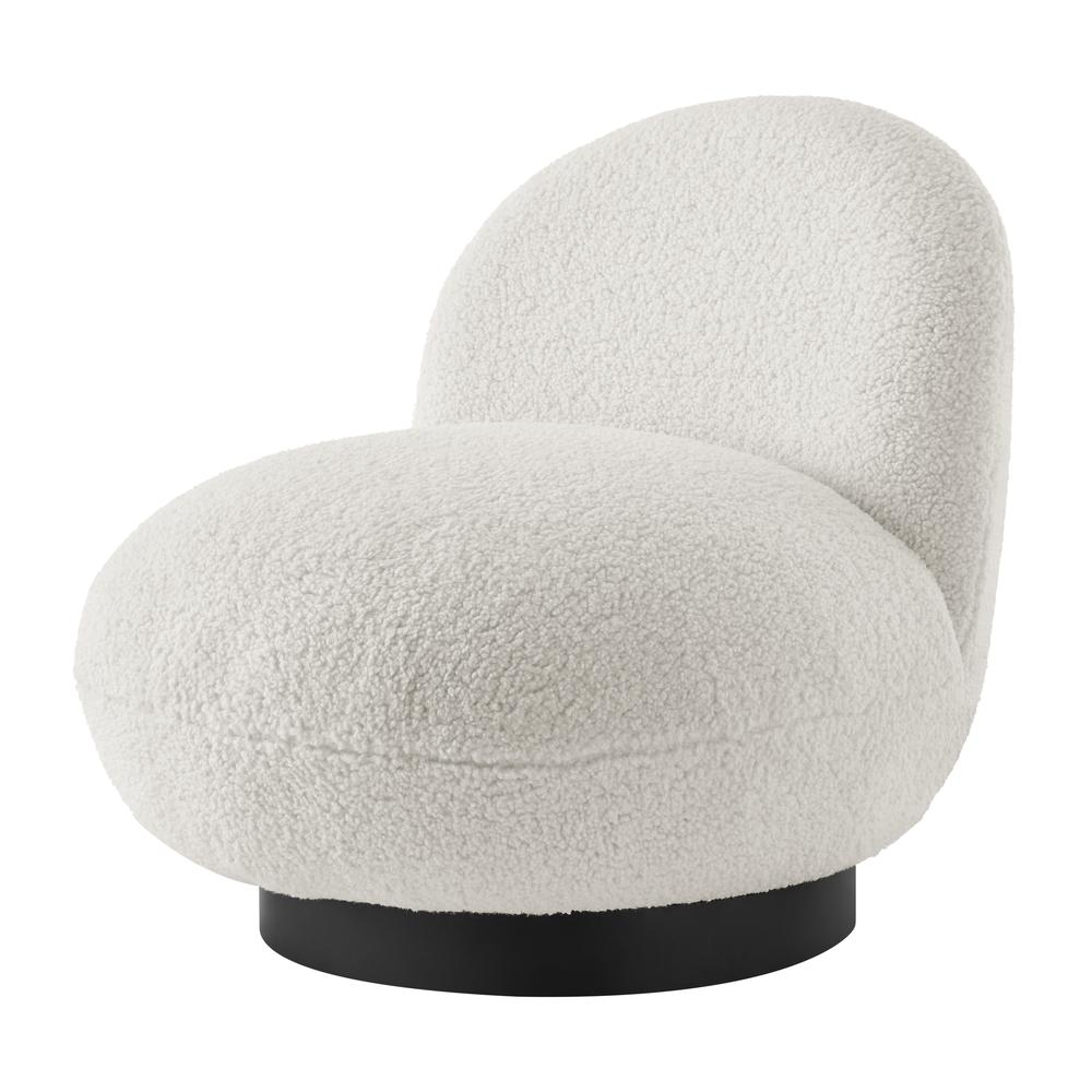 Zolia Faux Shearling Swivel Accent Chair. Picture 1