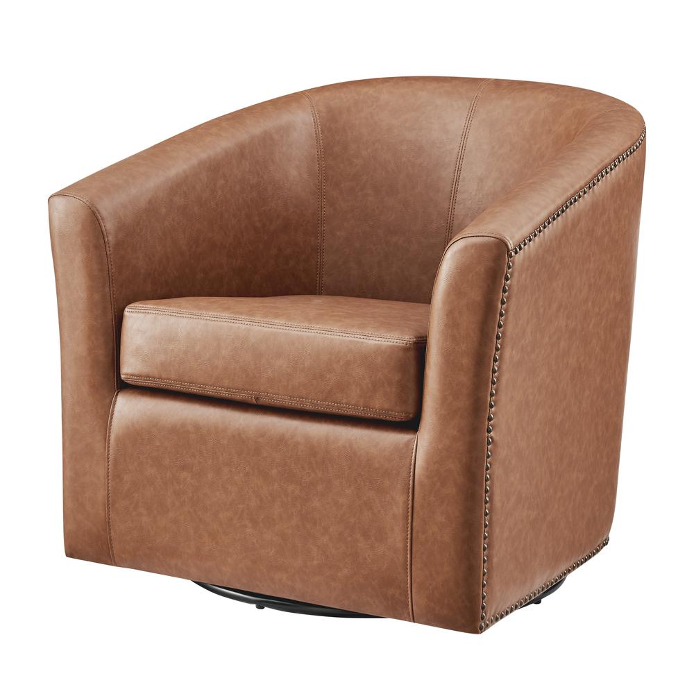 Ernest PU Swivel Accent Arm Chair. Picture 1