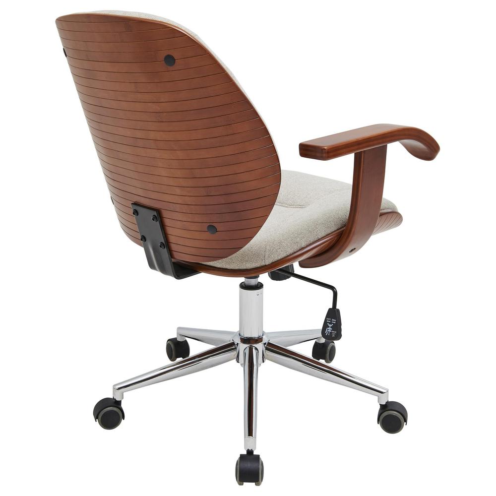 Samuel Fabric Bamboo Office Chair w/ Armrest. Picture 8