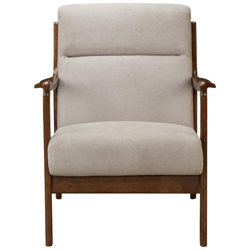 Arm Chair; constructed of Fabric, MDF, Tropical Wood and solid Rubber Wood. Leg color: Dark Walnut.. Picture 2