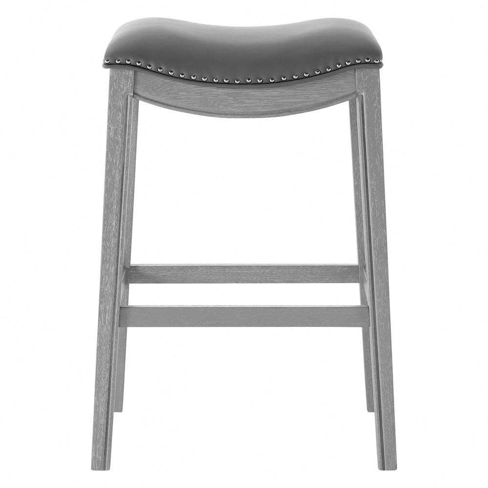 PU Leather Bar Stool. Ash Gray leg color.. Picture 2