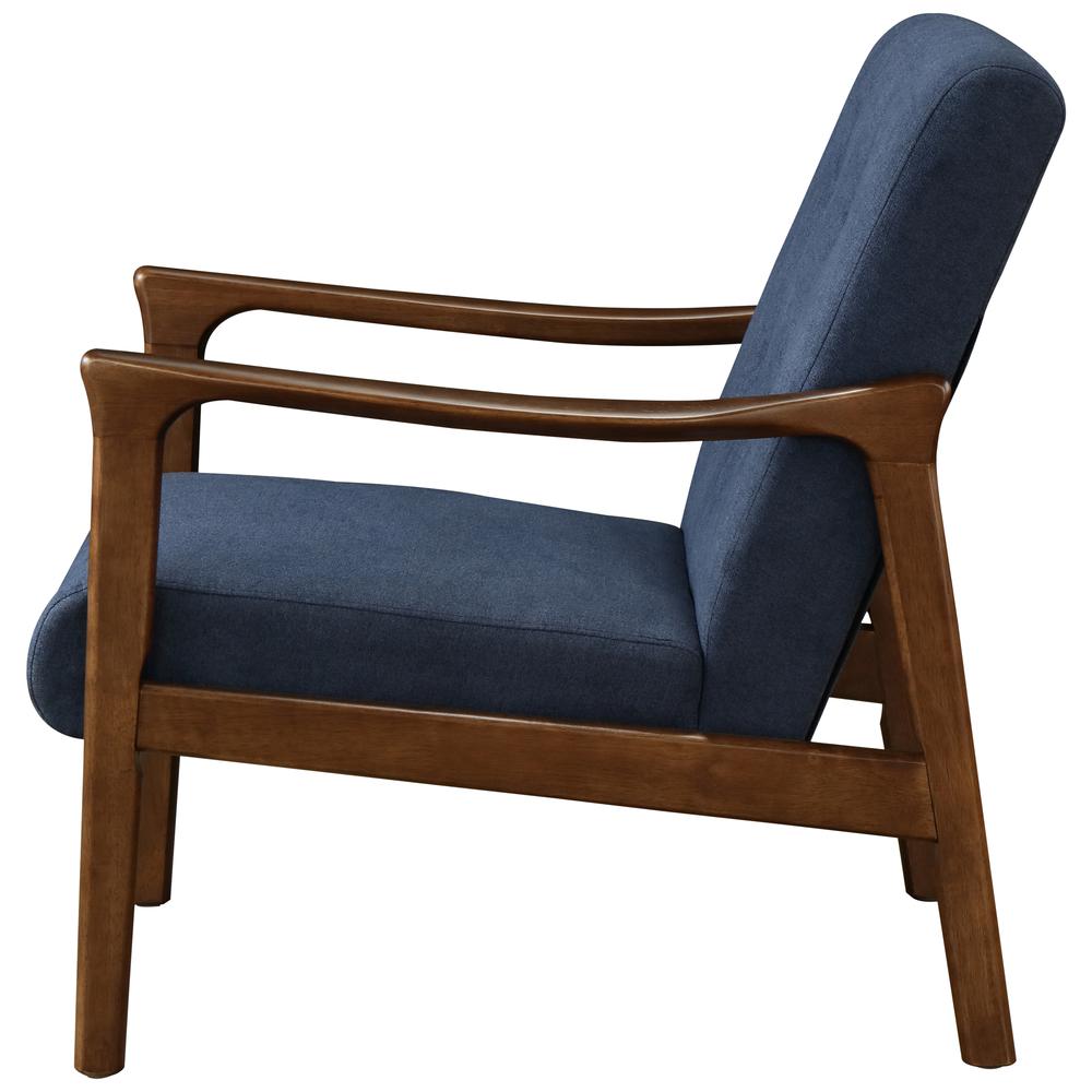 Arm Chair. Constructed of Fabric, MDF, Tropical Wood and solid Rubber Wood. Leg color: Dark Walnut.. Picture 3