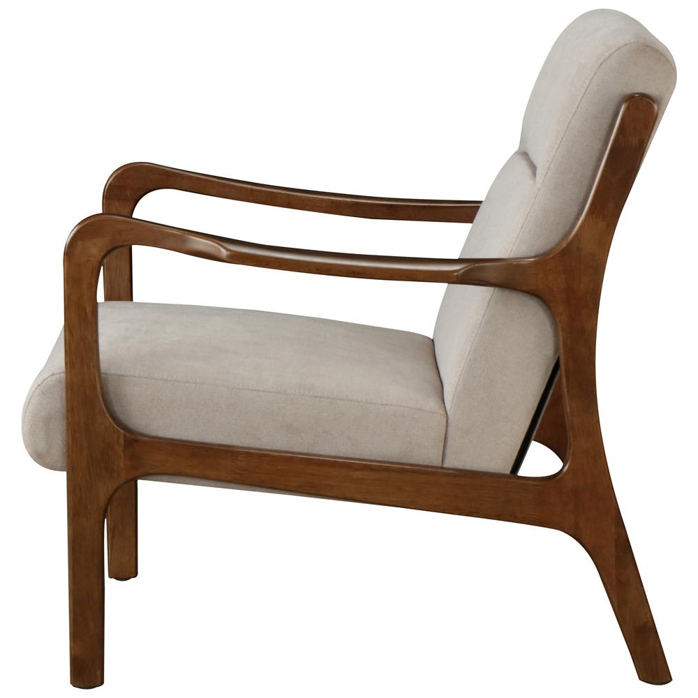 Arm Chair; constructed of Fabric, MDF, Tropical Wood and solid Rubber Wood. Leg color: Dark Walnut.. Picture 3