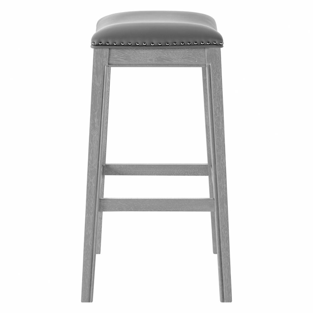 PU Leather Bar Stool. Ash Gray leg color.. Picture 3