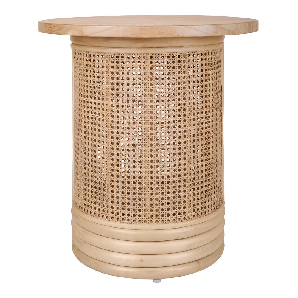 Brisa Rattan Side/End Table w/ Wood Top. Picture 1