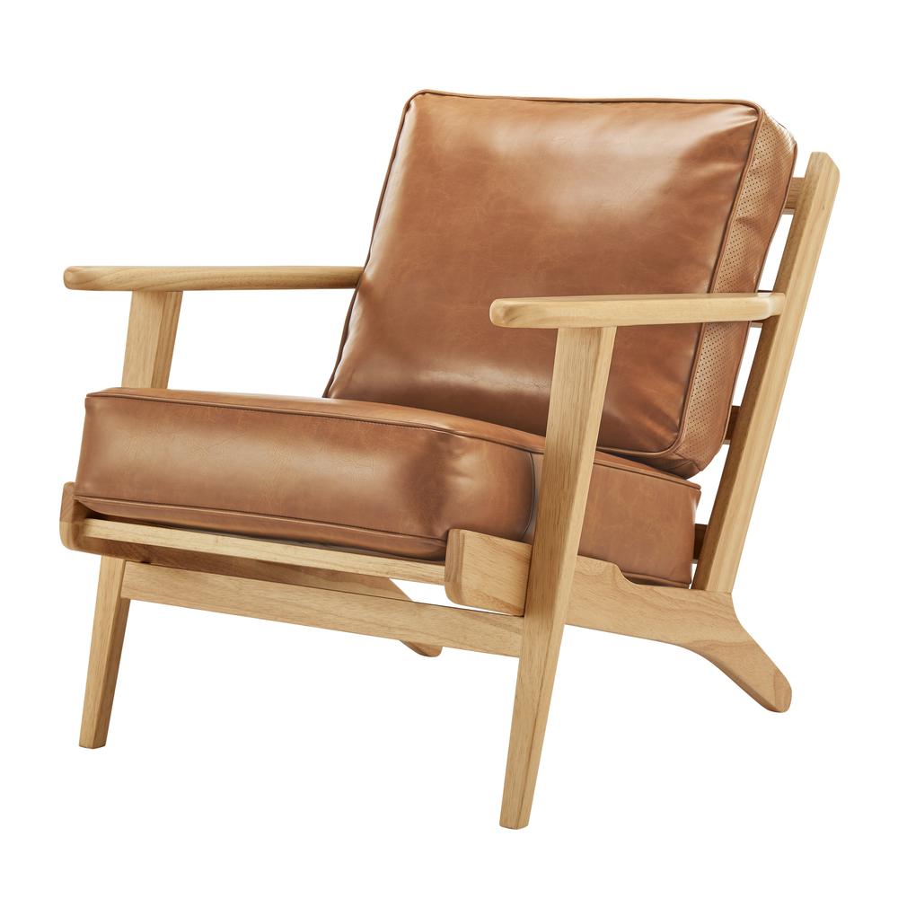 Albert PU Accent Arm Chair, Borneo Chocolate. Picture 1