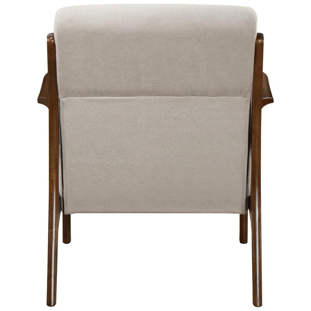 Arm Chair; constructed of Fabric, MDF, Tropical Wood and solid Rubber Wood. Leg color: Dark Walnut.. Picture 4