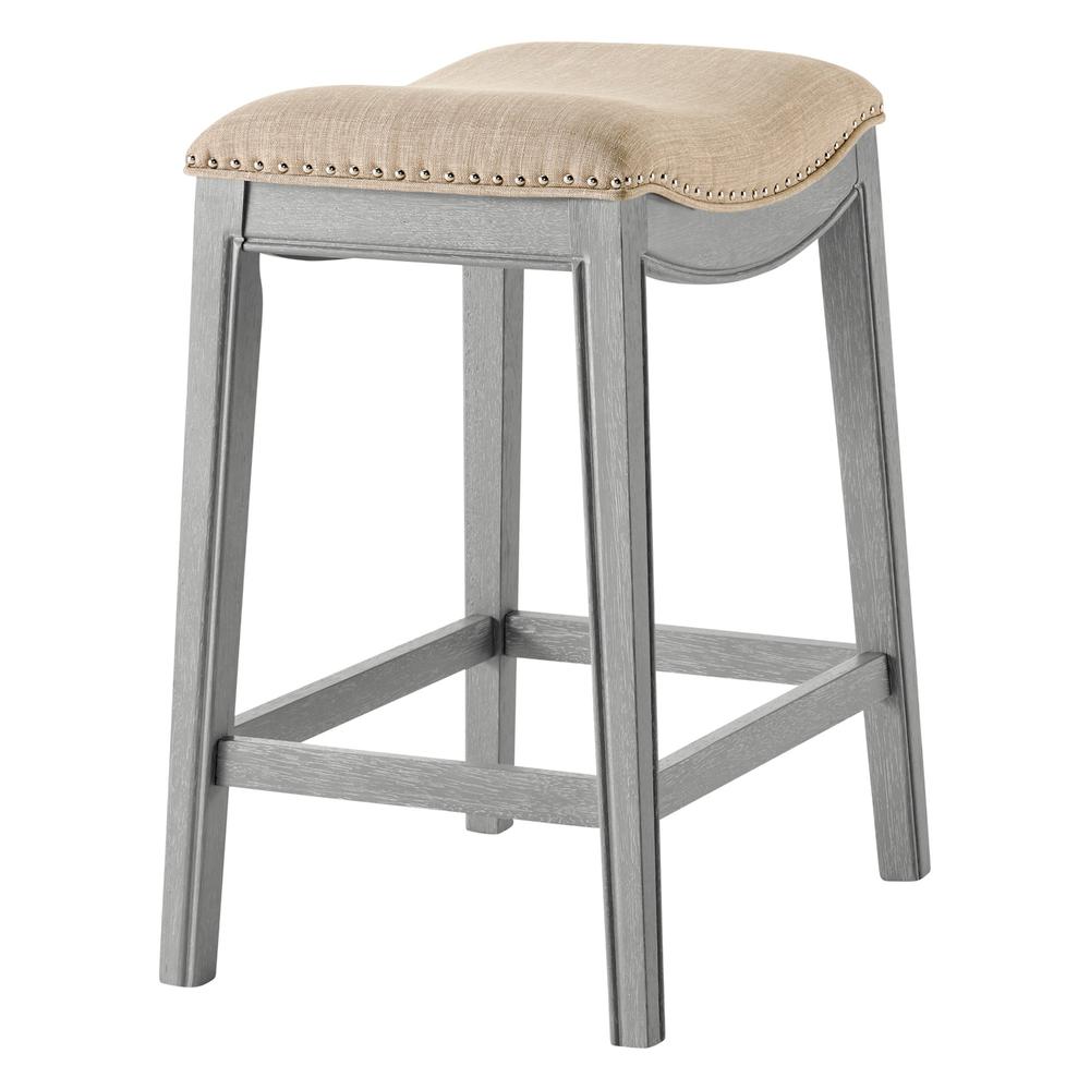 Fabric Counter Stool; Cream color. Picture 4