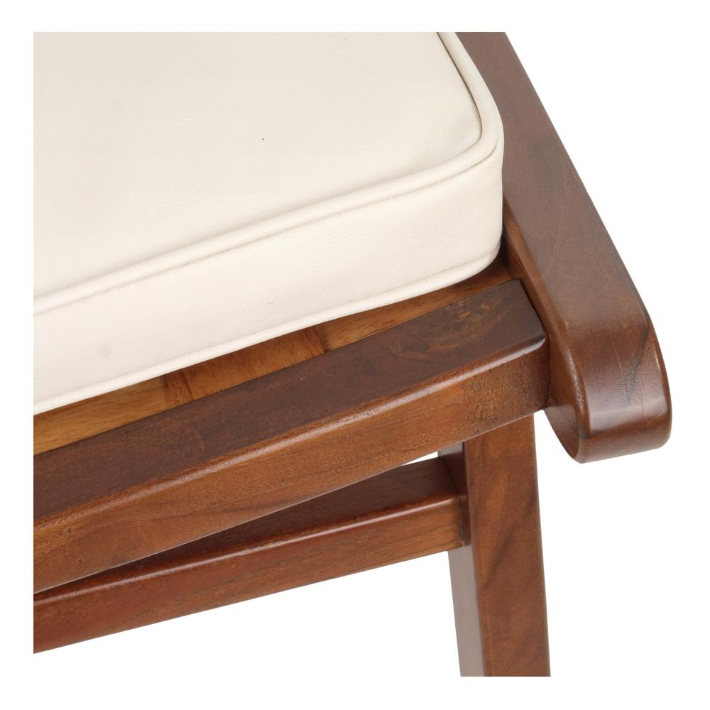Loria Teak Accent Chair w/ PU Cushion. Picture 6