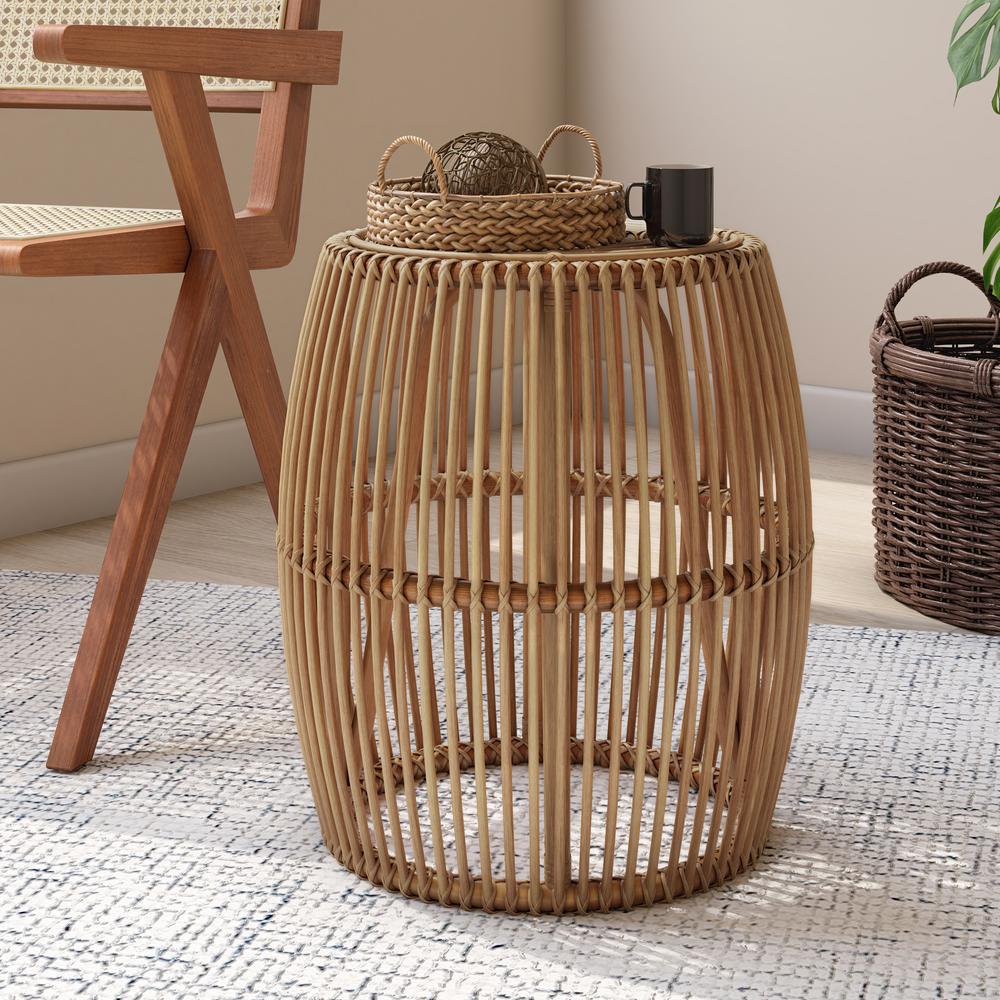 Keegan Round Rattan End Table. Picture 4