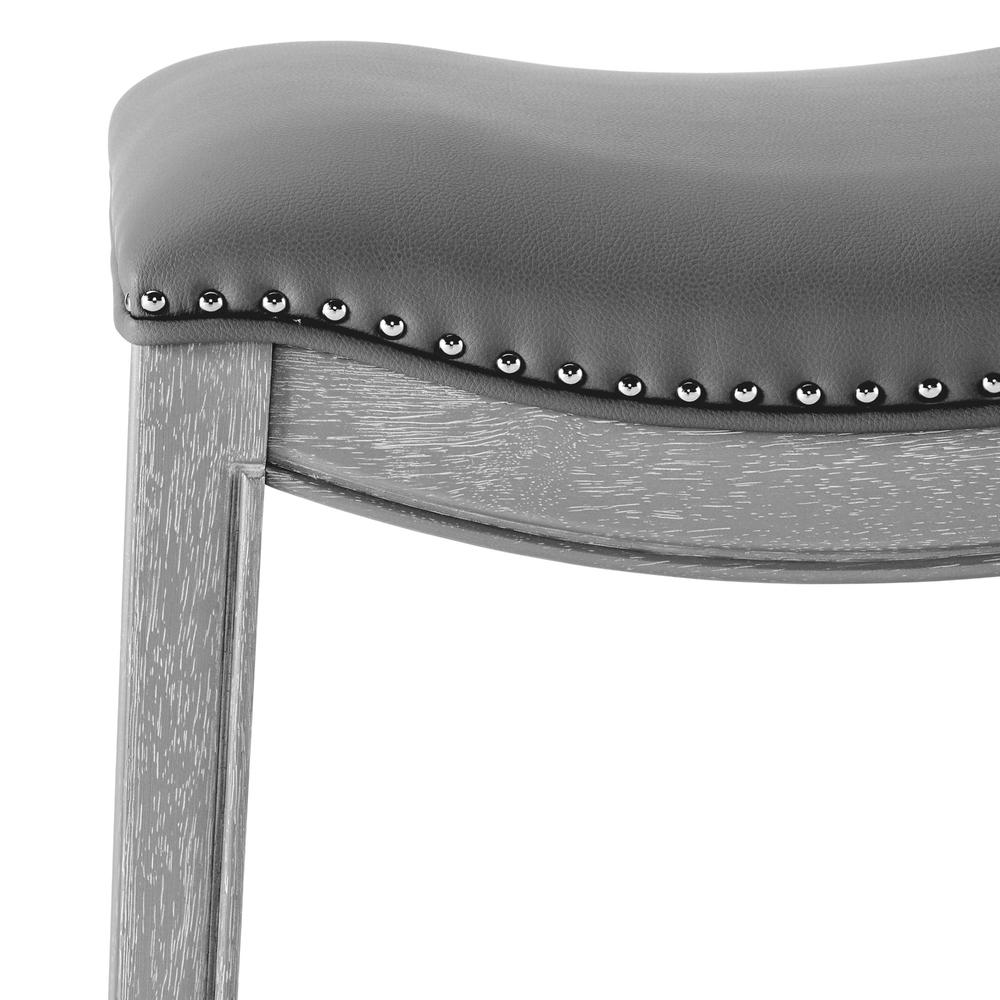 PU Leather Bar Stool. Ash Gray leg color.. Picture 5