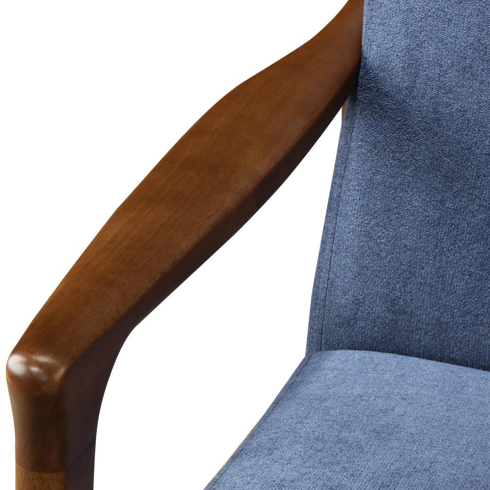 Arm Chair. Constructed of Fabric, MDF, Tropical Wood and solid Rubber Wood. Leg color: Dark Walnut.. Picture 6
