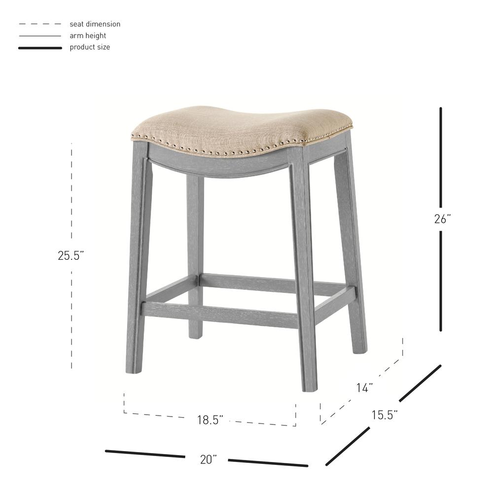 Fabric Counter Stool; Cream color. Picture 6