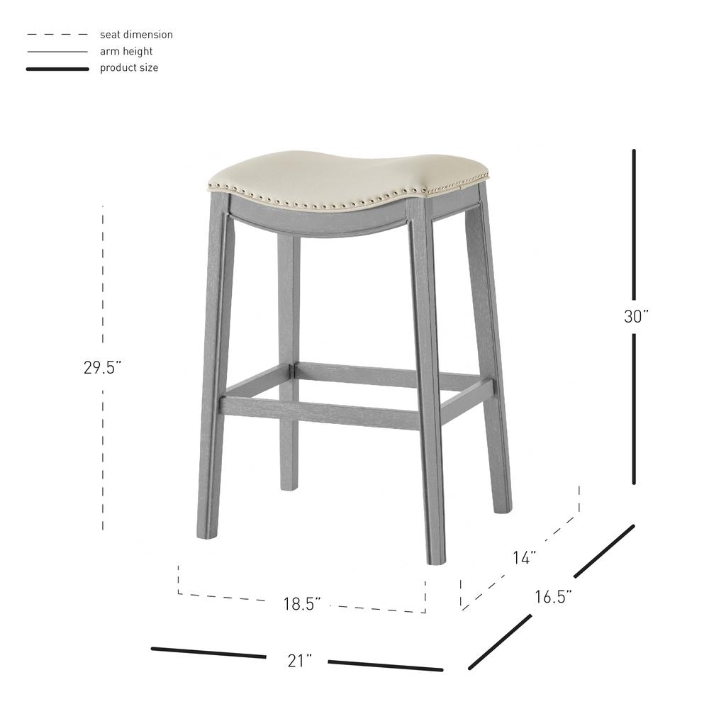 PU Leather Bar Stool; Beige. Picture 6