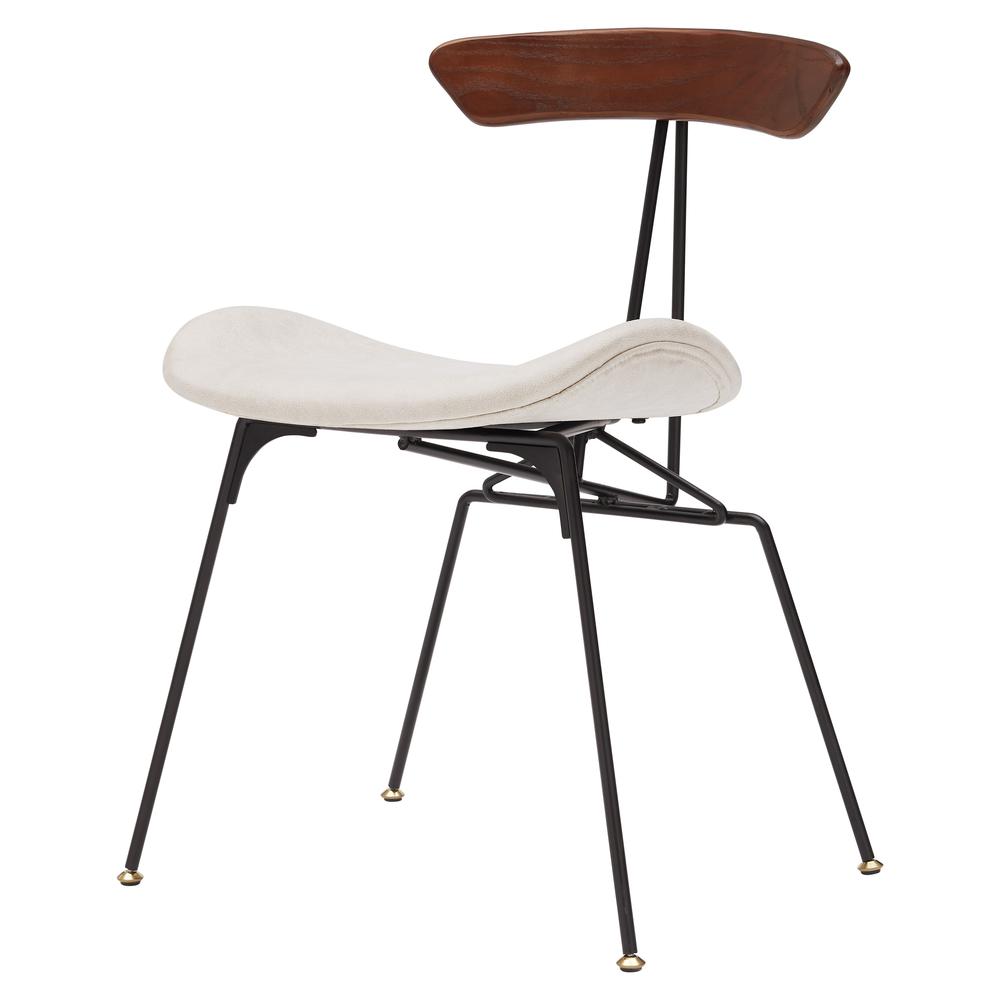 Fabric Chair; constructed of Fabric, Plywood, Ash Veneer, and Powder Coated Steel. Leg color: Frosted Black.. Picture 7