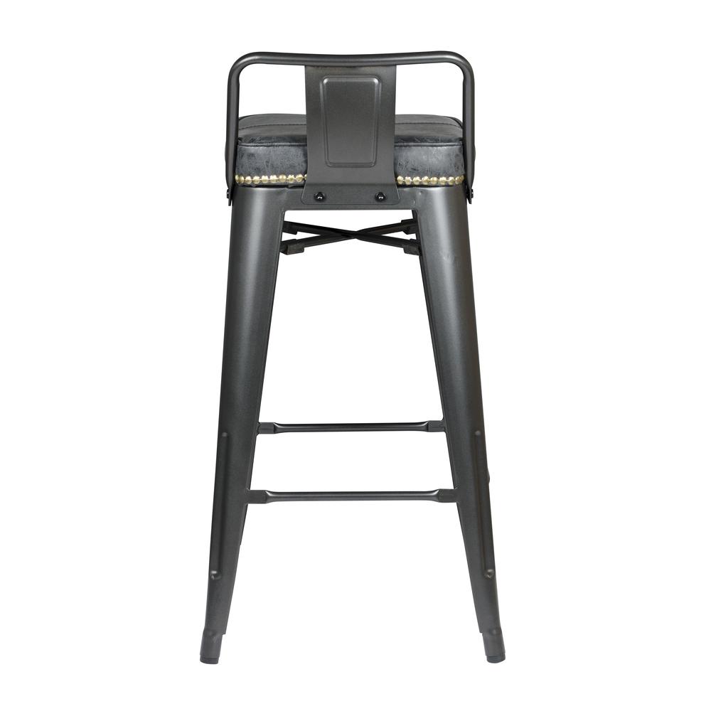 Metropolis PU Leather Low Back Counter Stool, (Set of 4), Vintage Black. Picture 5