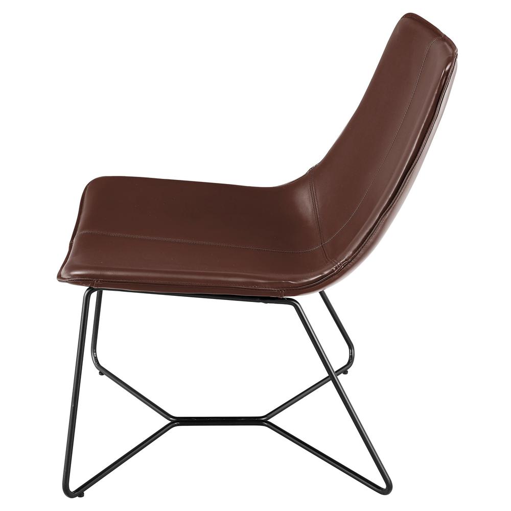 Zuma PU Leather Accent Chair, Mission Brown. Picture 3
