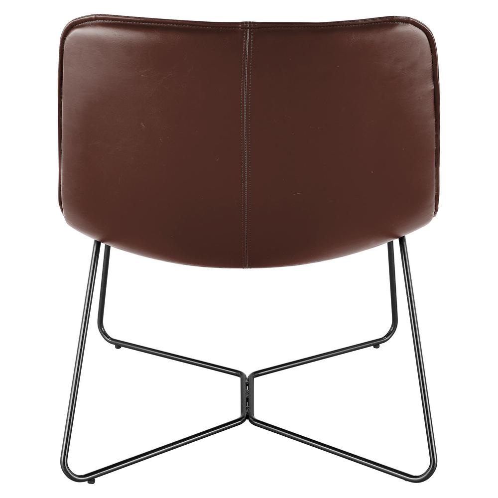 Zuma PU Leather Accent Chair, Mission Brown. Picture 4