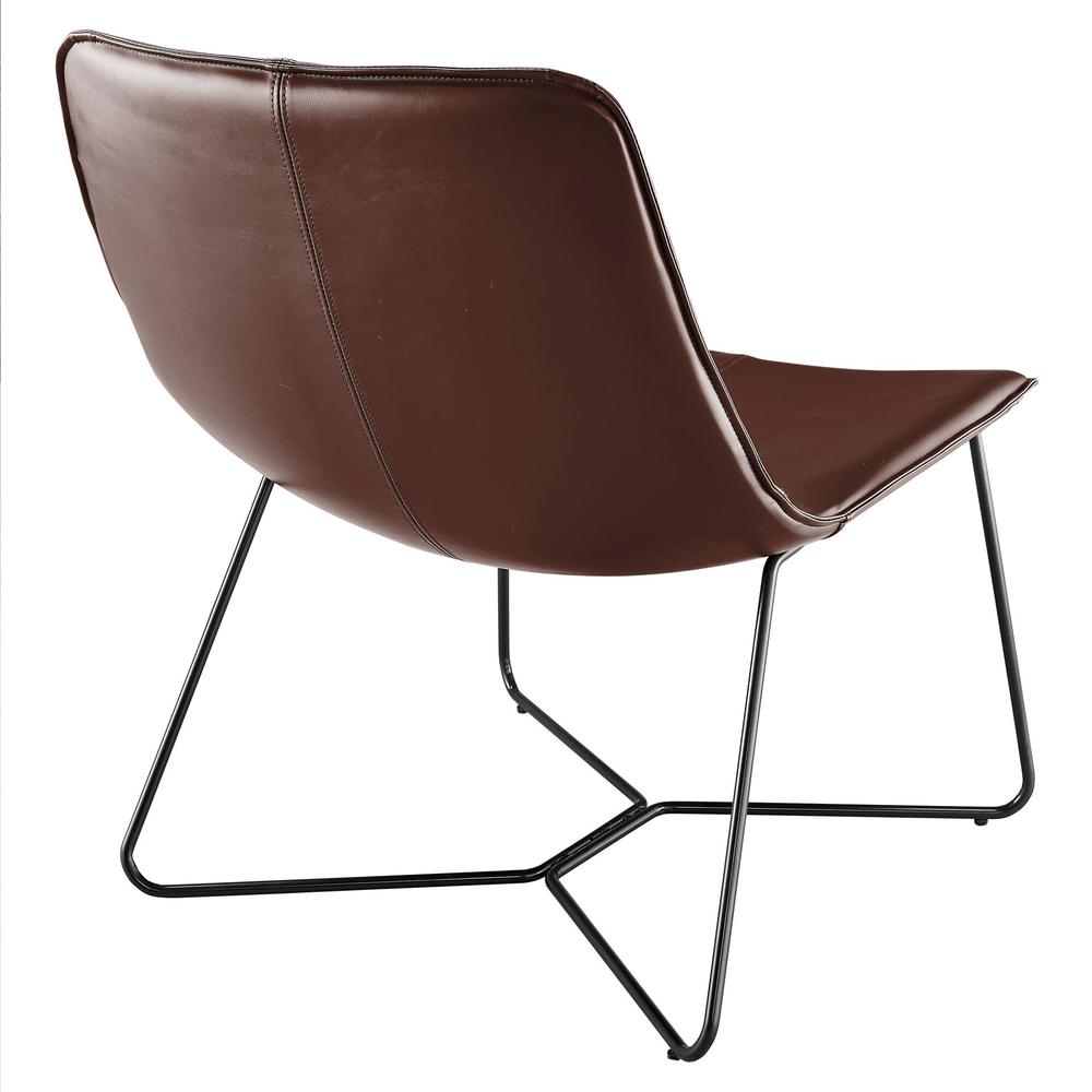 Zuma PU Leather Accent Chair, Mission Brown. Picture 5