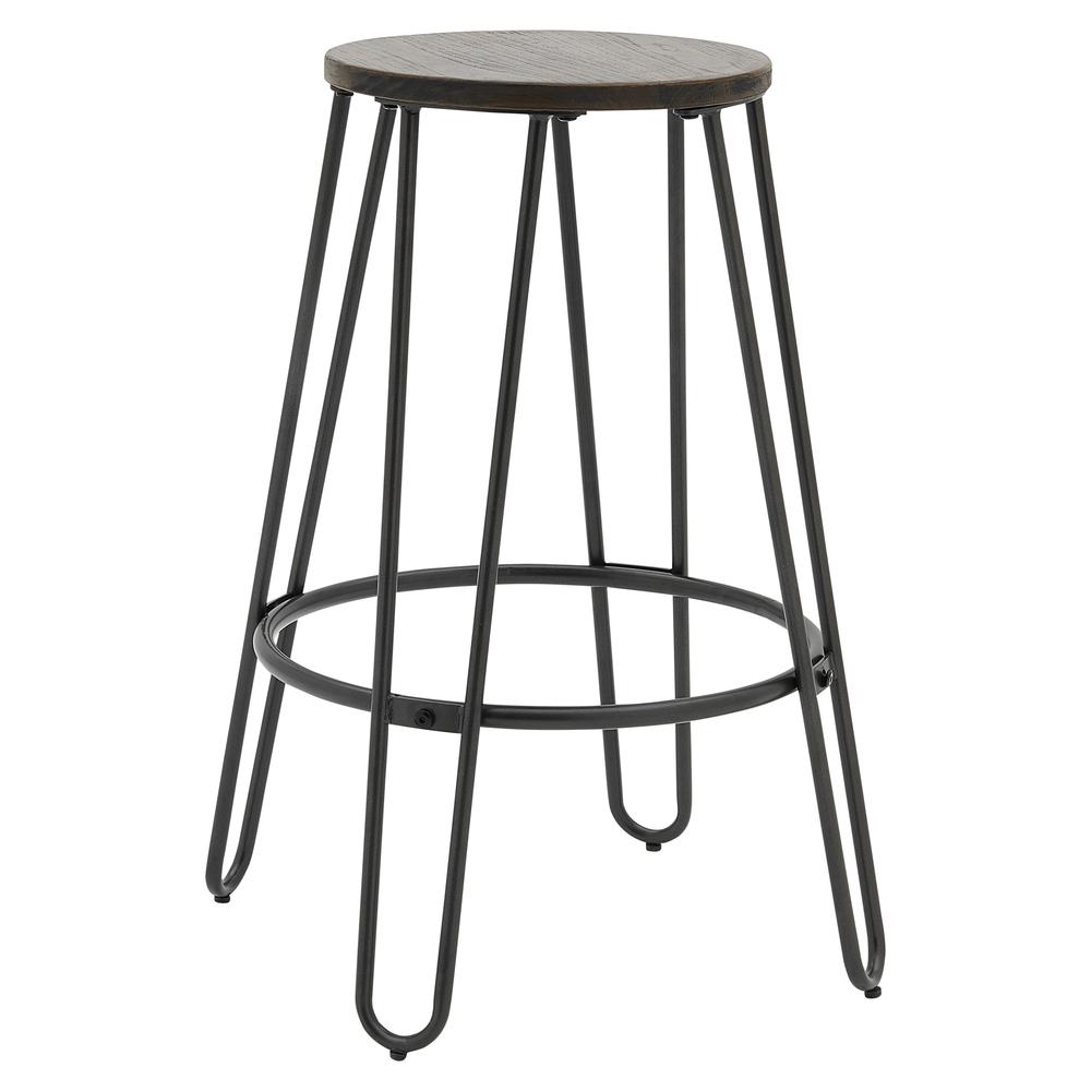Joe KD Backless Stool Wood Seat, (Set of 2). The main picture.