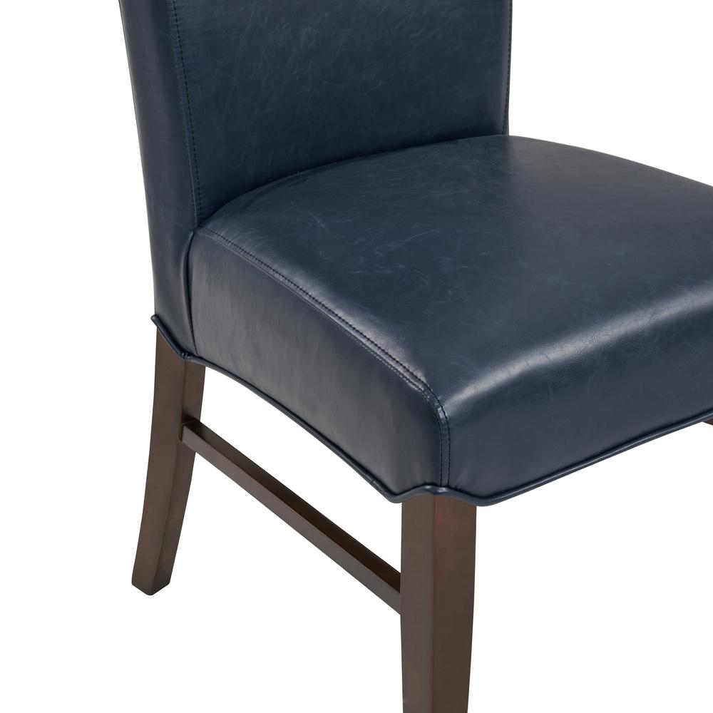 Bonded Leather Chair,Set of 2, Vintage Blue. Picture 4