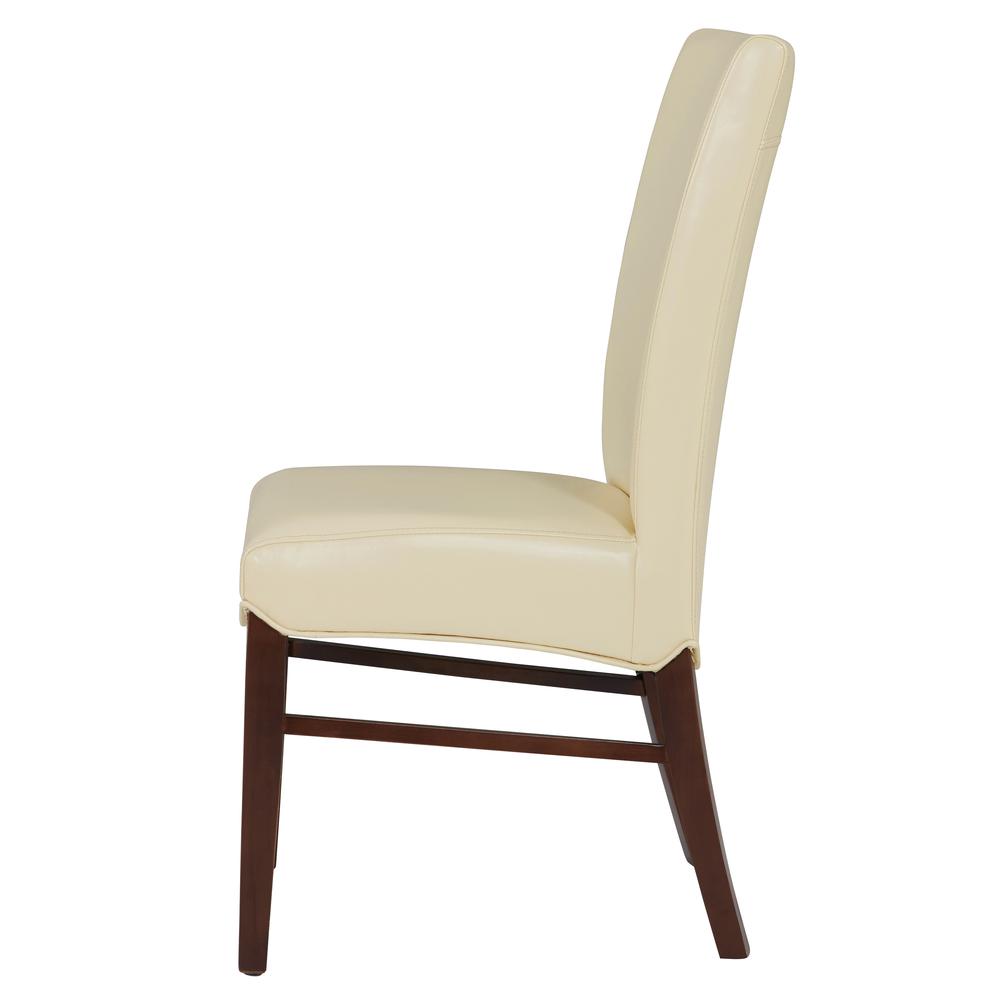 Bonded Leather Dining Chair,Set of 2, Cream. Picture 3