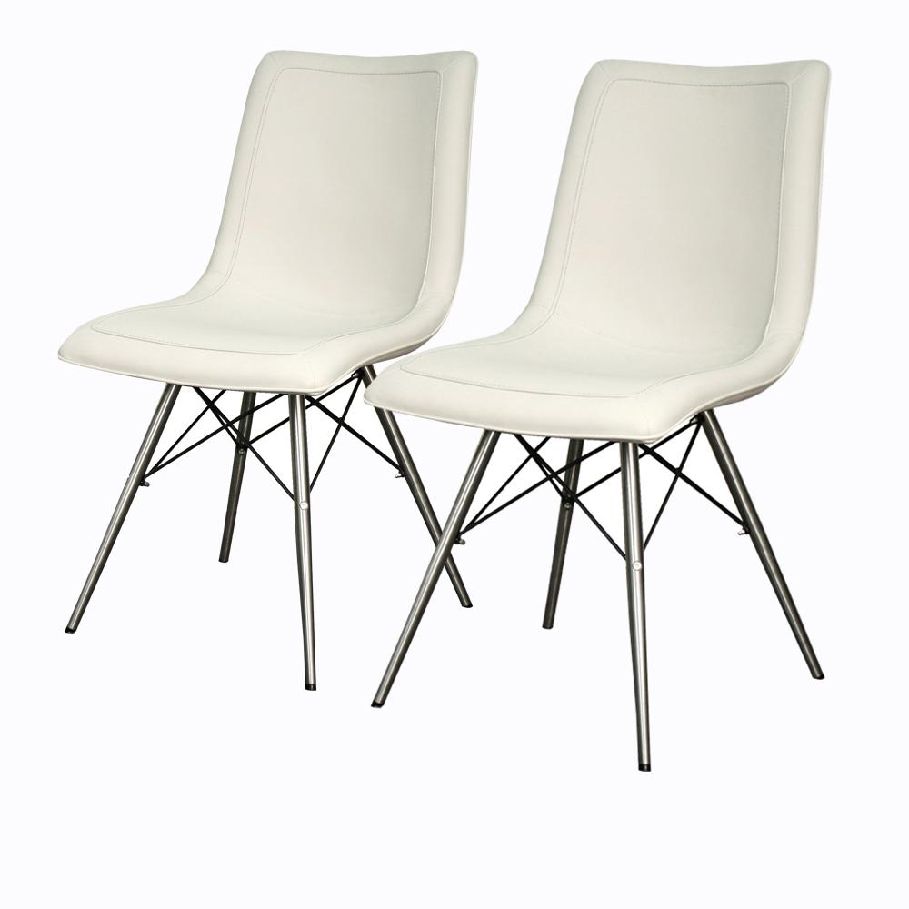 Blaine PU Chair Stainless Steel Legs, (Set of 2). Picture 1