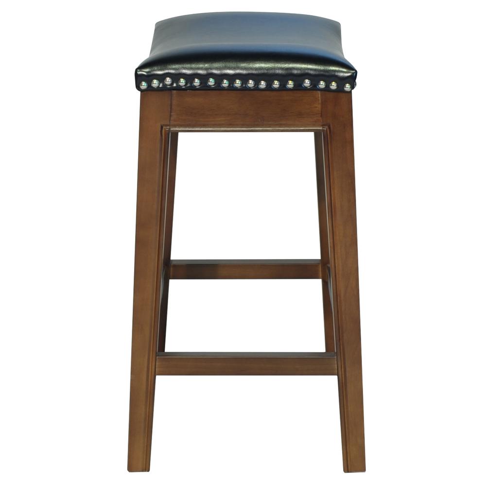 Elmo Bonded Leather Counter Stool, Black. Picture 3