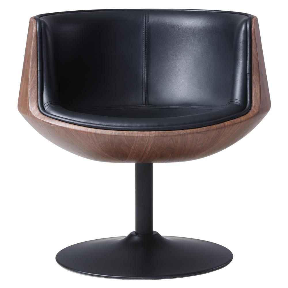 PU Leather Swivel Chair, Monaco Black. Fiberglass and aluminum frame. Picture 2
