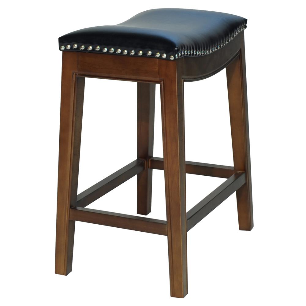 Elmo Bonded Leather Counter Stool, Black. Picture 4