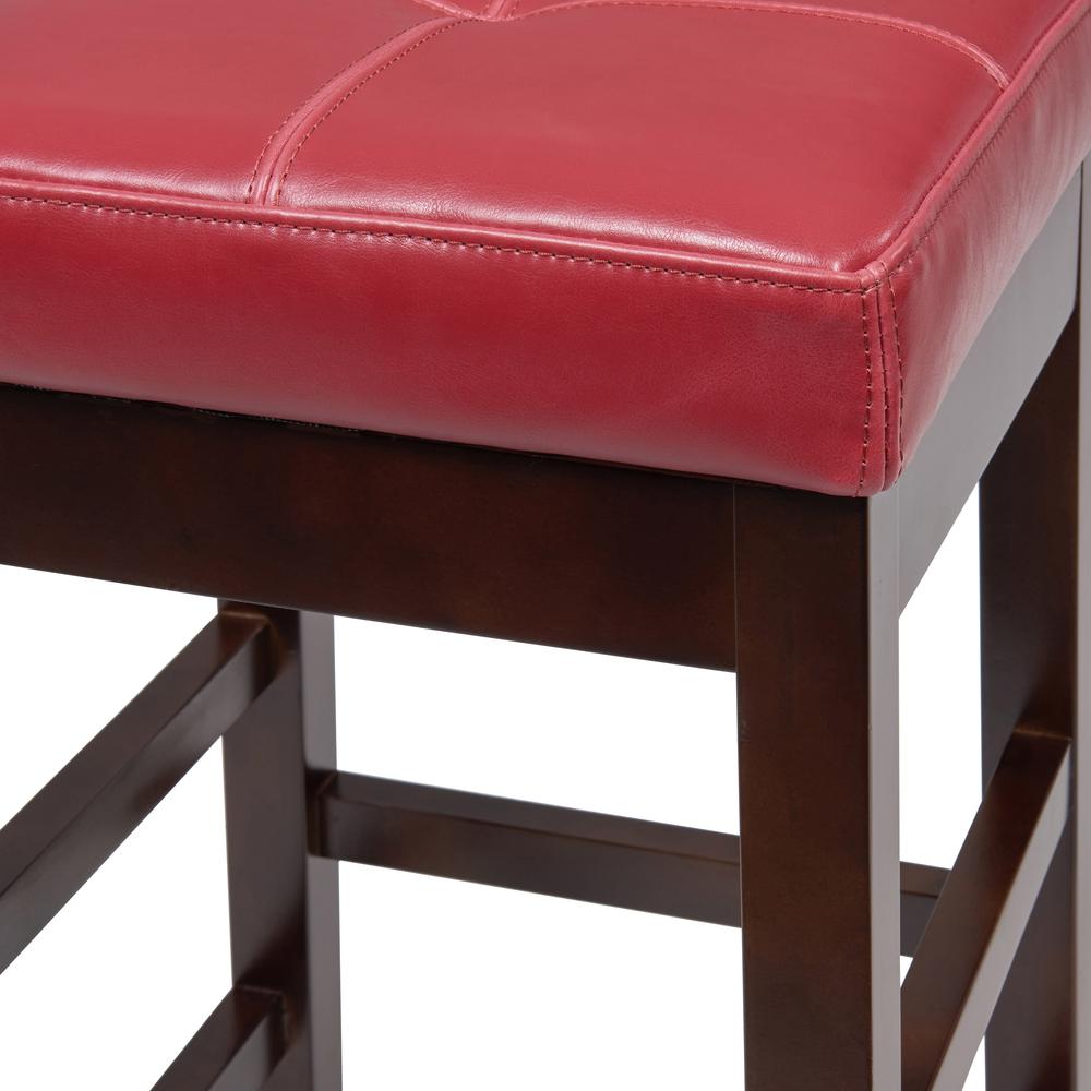 Backless Bicast Leather Counter Stool, Red. Picture 3
