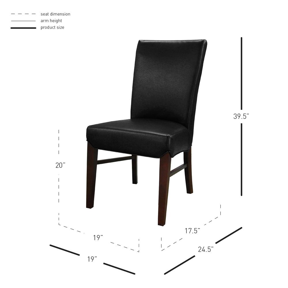 Bonded Leather Dining Chair,Set of 2, Black. Picture 6