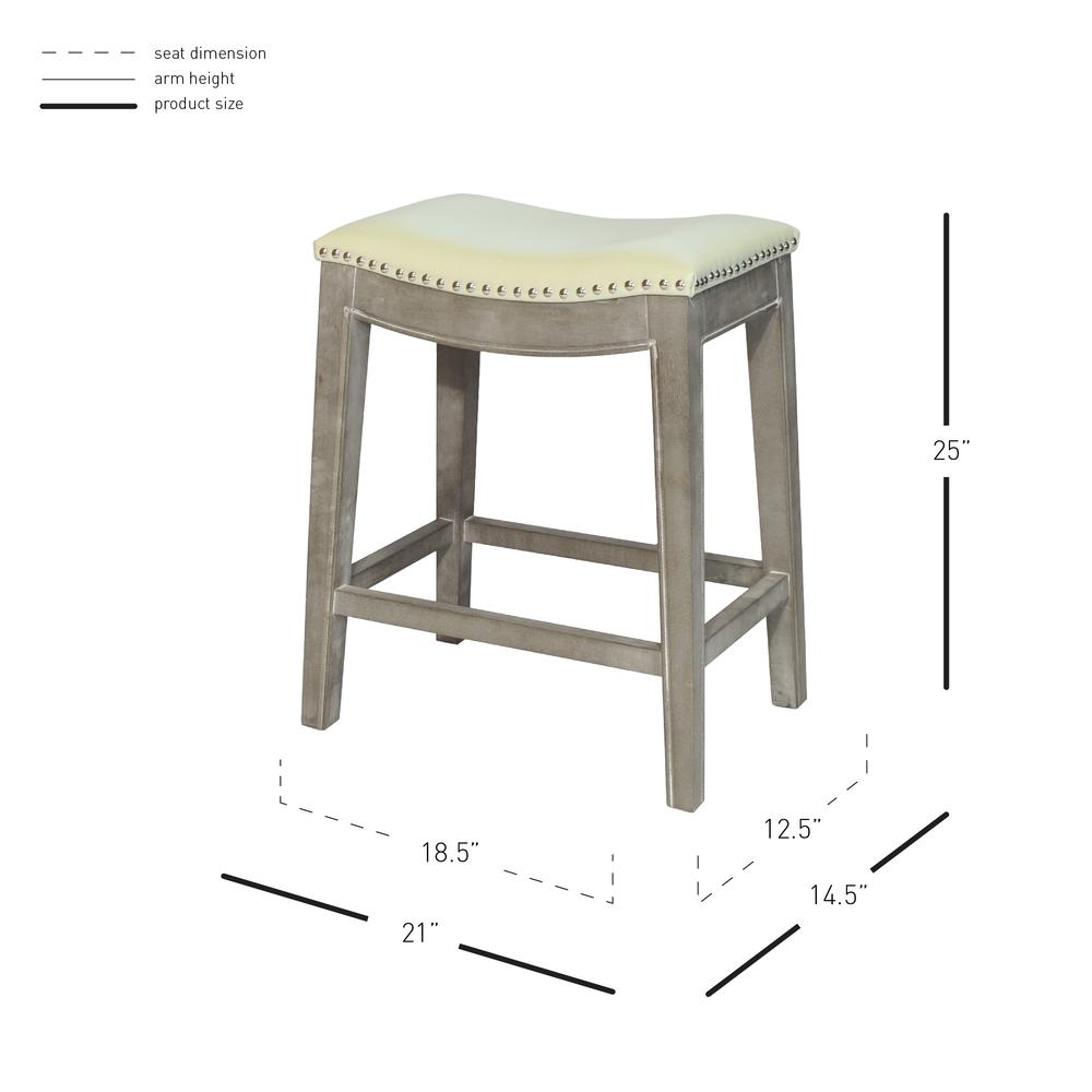 Bonded Leather Counter Stool, Beige. Picture 5