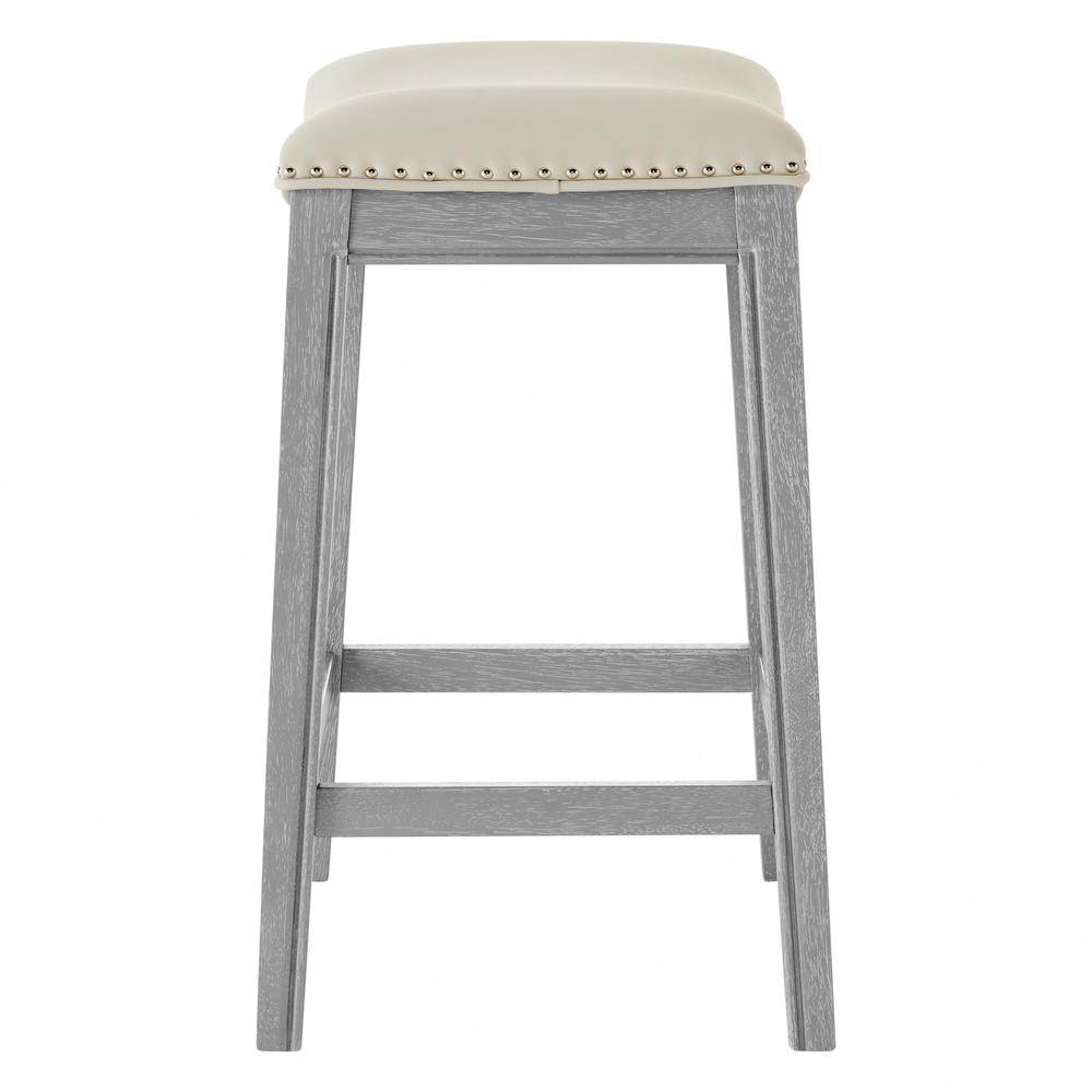 Grover PU Leather Counter Stool, Matte Beige. Picture 3