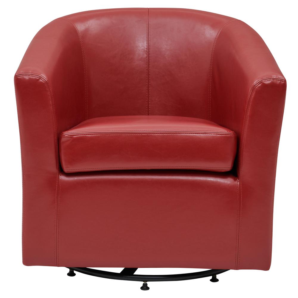 Swivel Bonded Leather Char, Red. Picture 2