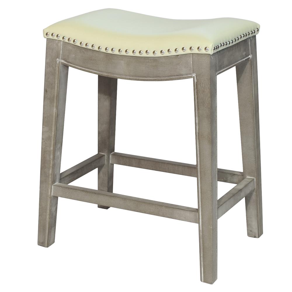 Bonded Leather Counter Stool, Beige. The main picture.