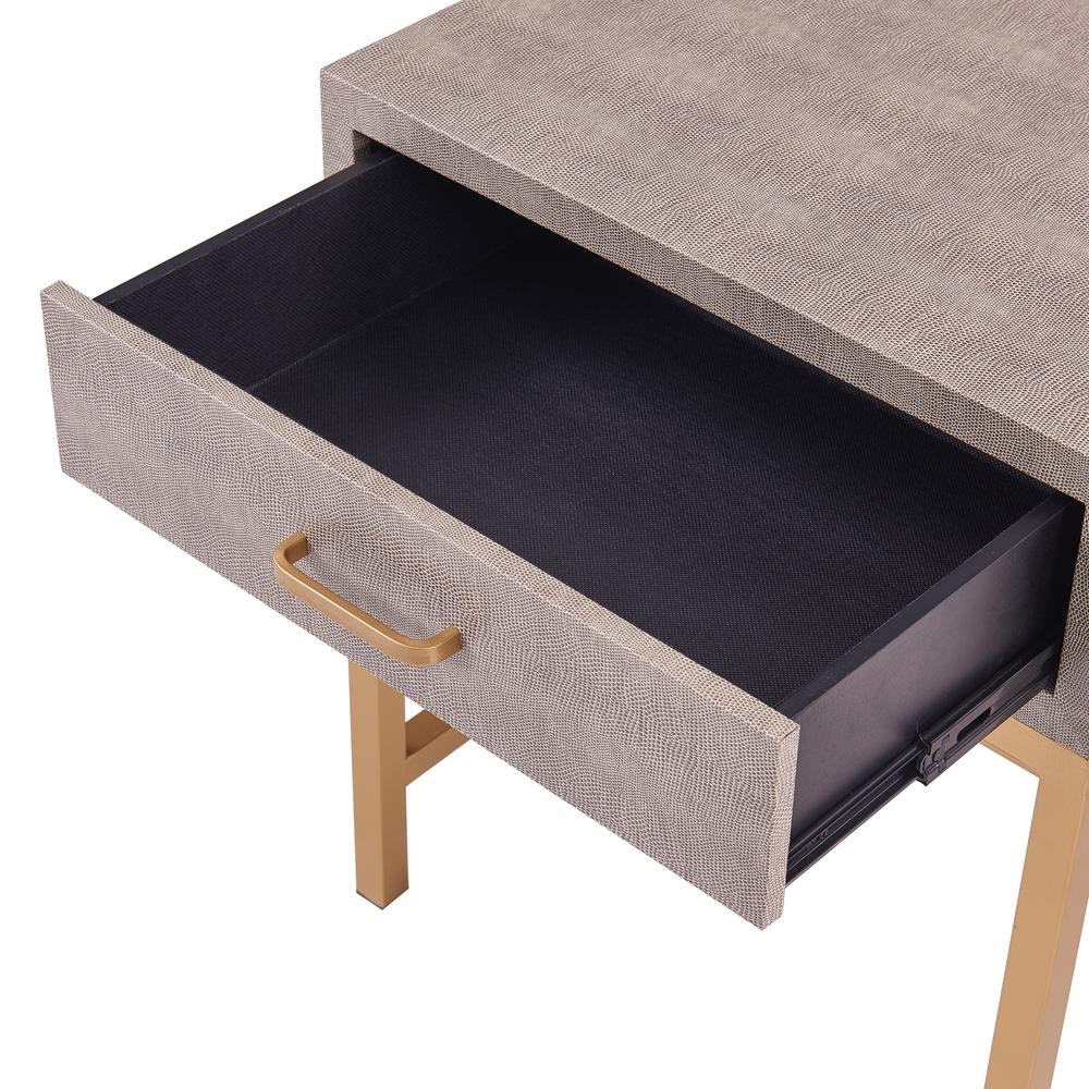 Durham Faux Shagreen 1-Drawer End Table. Picture 5
