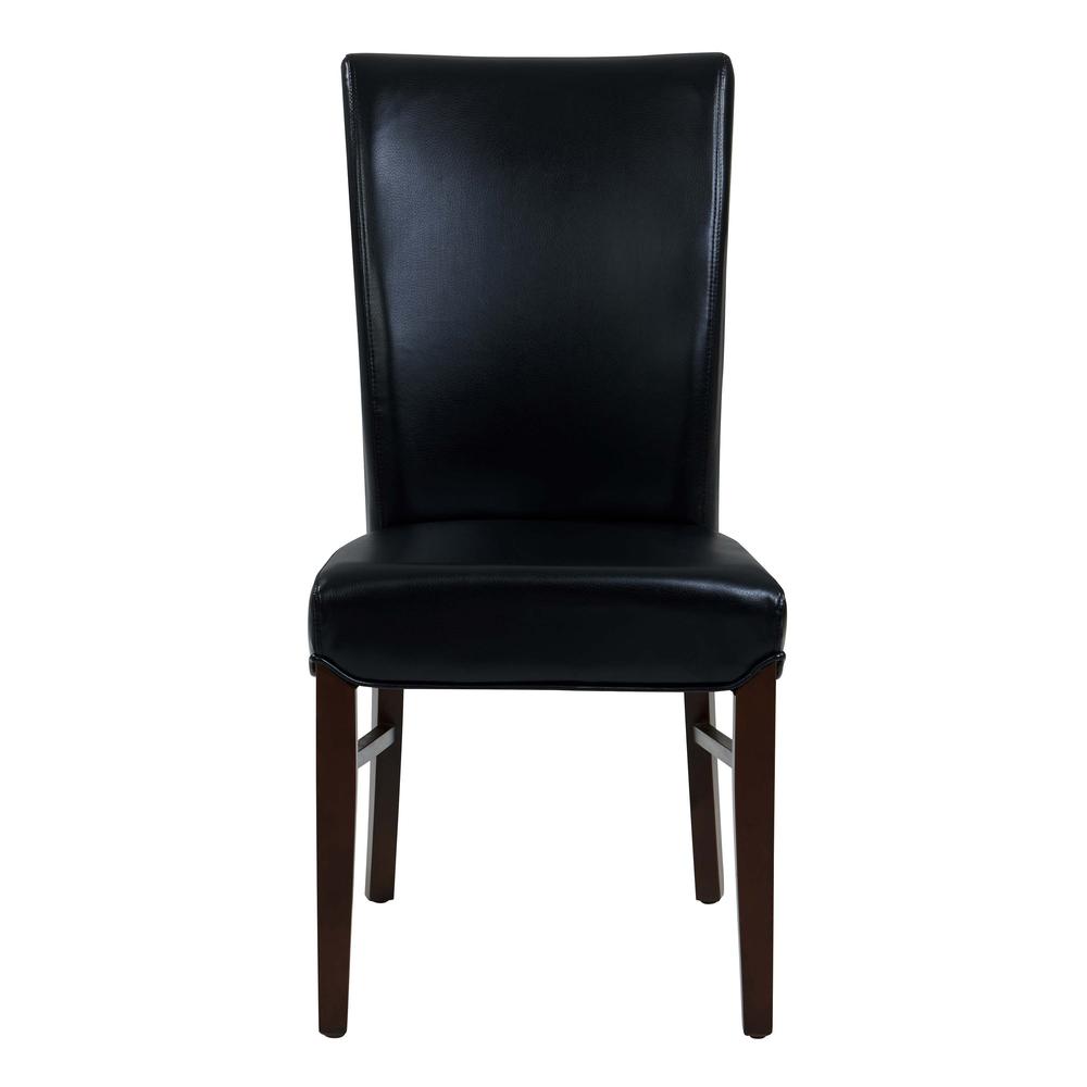 Bonded Leather Dining Chair,Set of 2, Black. Picture 2