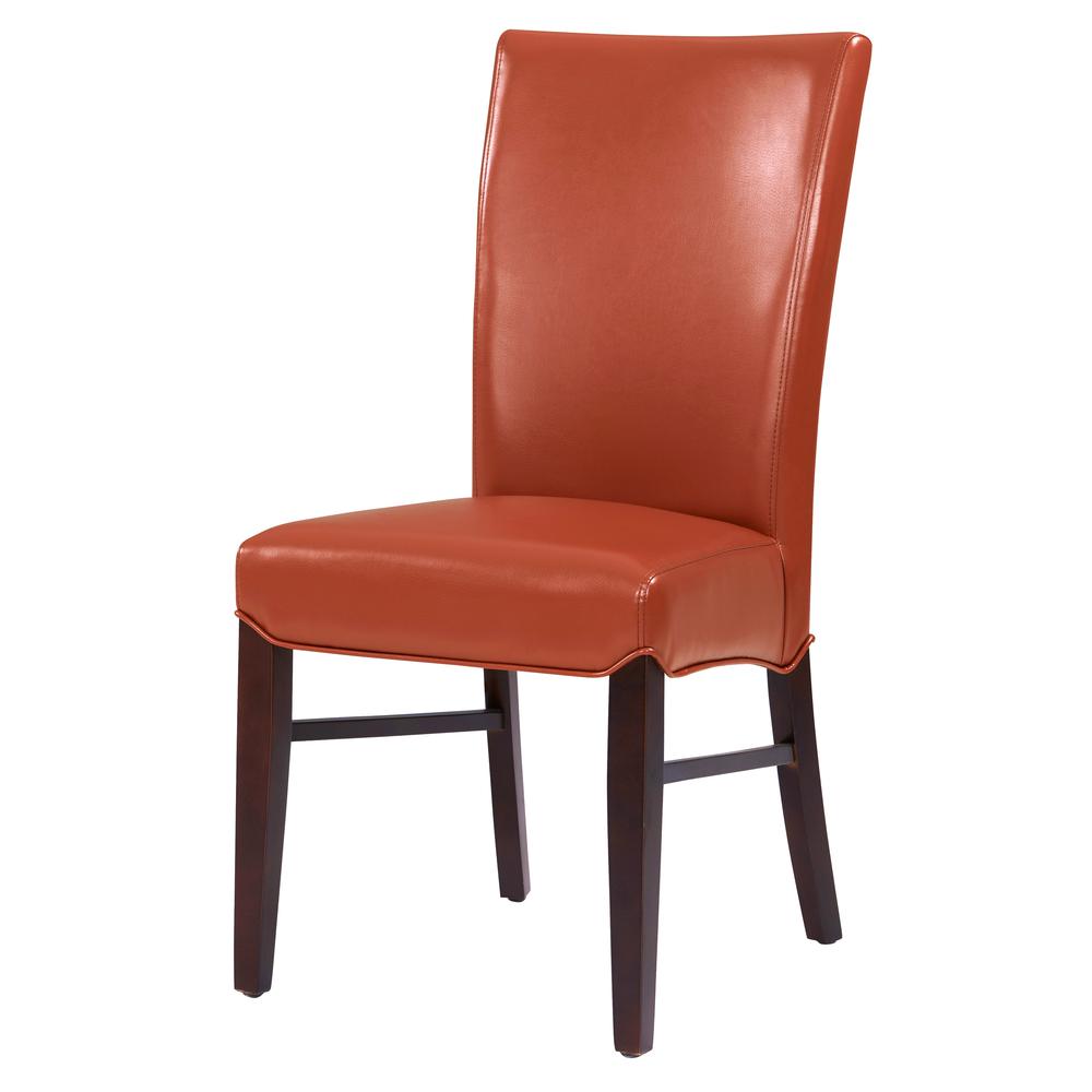 Bonded Leather Dining Chair,Set of 2, Pumpkin. Picture 1