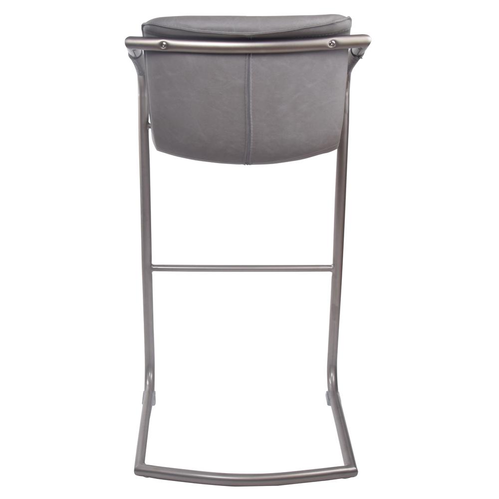 Indy PU Leather Bar Stool, (Set of 2), Antique Graphite Gray. Picture 4