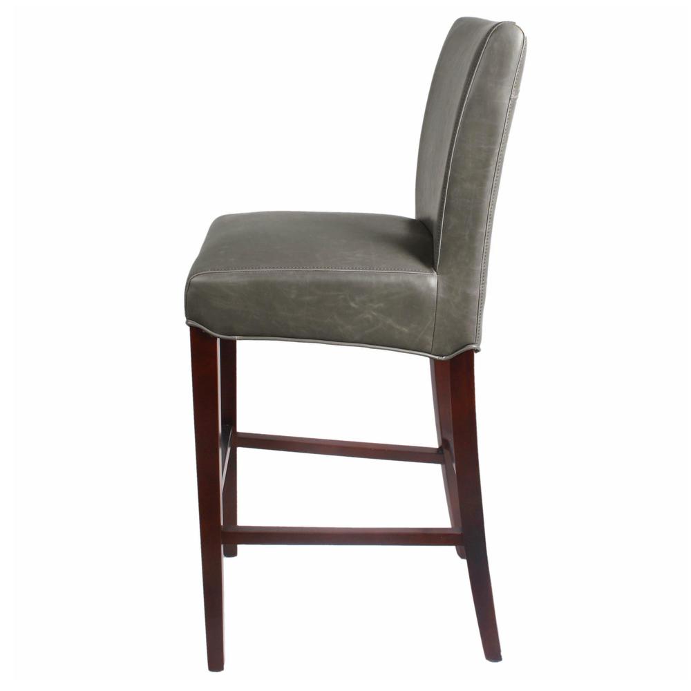Milton Bonded Leather Bar Stool, Vintage Gray. Picture 3