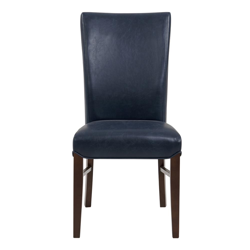 Bonded Leather Chair,Set of 2, Vintage Blue. Picture 2